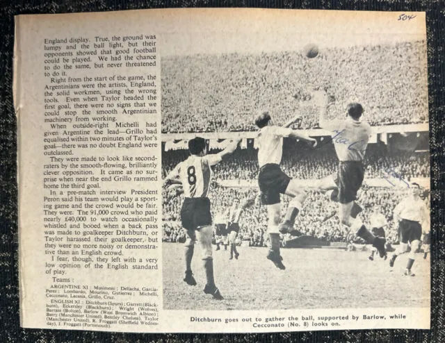 Signed Ted Ditchburn Tottenham Hotspur Spurs Poster Football Autograph