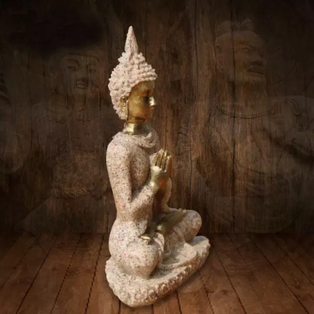 Feng Shui Resin Crafts Mini Sitting Buddha Buddhism Statue Home Decoration 9cm 2