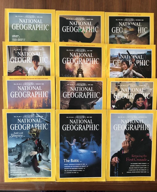 NATIONAL GEOGRAPHIC MAGAZINES 1989 Complete Full Set of 12 G/VG 8.00