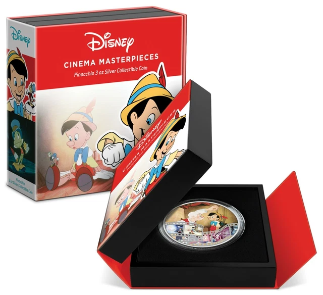 2022 -  Disney - Cinema Masterpieces - PINOCCHIO - 3oz Silver Coin