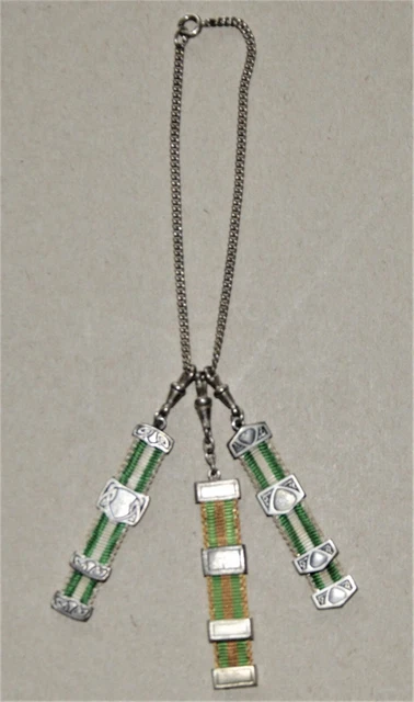 3 Antike Studentika/Chatelaine/Bierzipfel/Uhrenkette in 800er Silber (661)