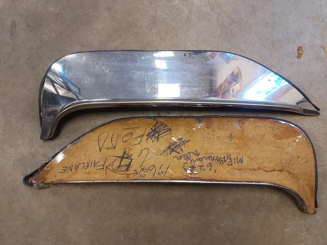 1962 1963 64 FORD Fairlane MERCURY METEOR FOXCRAFT STAINLESS STEEL FENDER SKIRTS 1962 1963 64 FORD Fairlane MERCURY METEOR FOXCRAFT STAINLESS STEEL FENDER SKIRTS