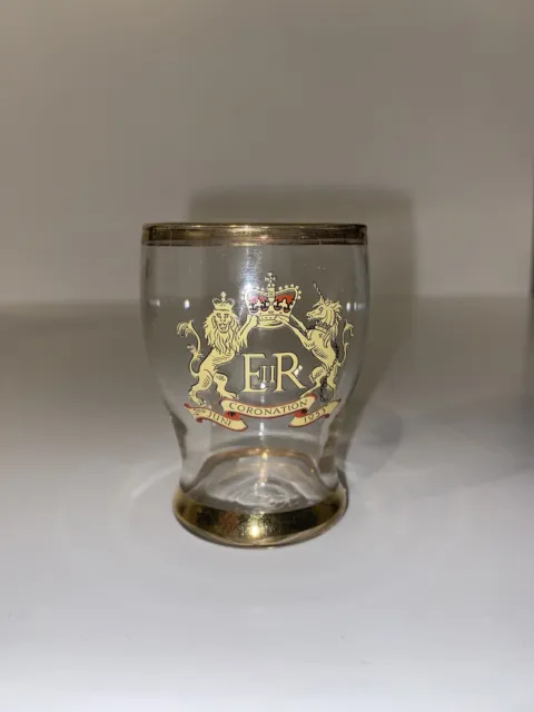 *VINTAGE* Royal Memorabilia Coronation Shot Glass Queen Elizabeth 1953