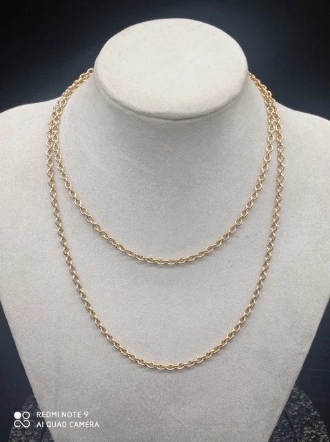 Grand Sautoir Vintage En Argent Massif - Collier Torsadé, 80 Cm, Environ 35 Grammes - Occasion