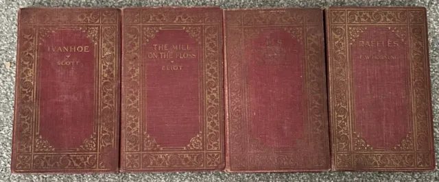 Antique Classic Books- Les Miserables, Ivanhoe, Raffles, The Mill On the Floss