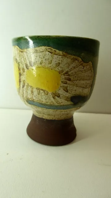 Vintage Australian Pottery Deborah Halpern Studio Art Hand Painted Golblet Cup