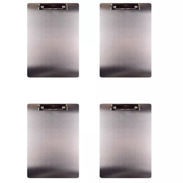 4X Carpeta de Portapapeles de Metal A4 Tablero de Clip de Acero Inoxidable 5582