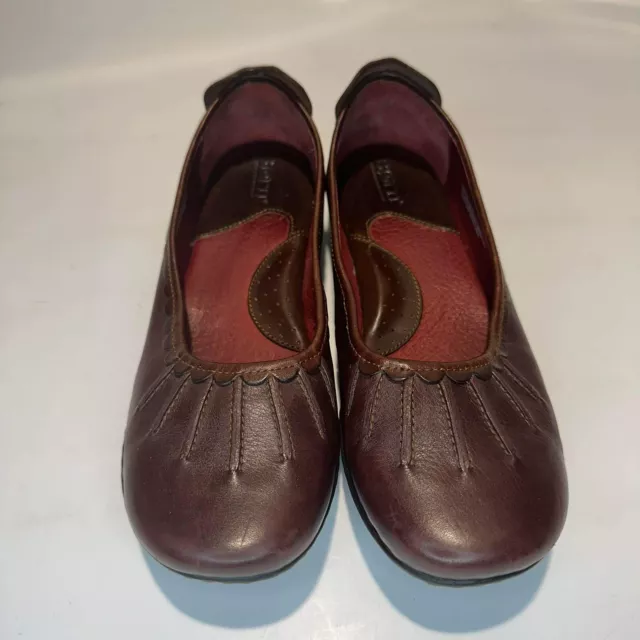 Born Womens Size 9 Shoes Brown Leather Comfort Slip On Flats Ballet Leather