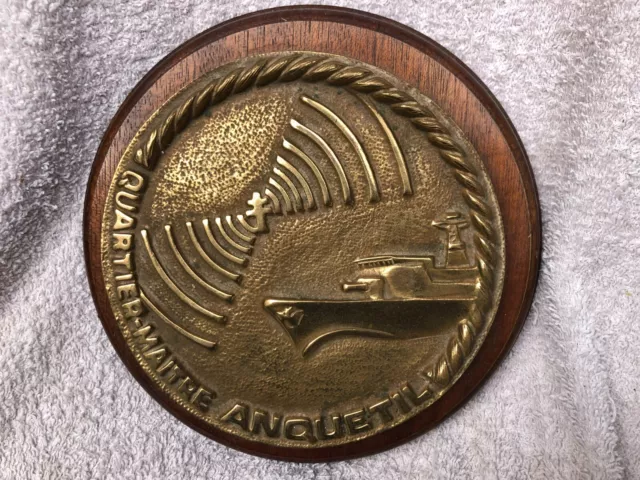 Tape de bouche, médaille militaire marine Quartier-Maître Anquetil 16 cm