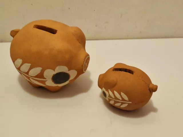 HP Paris - lot de 2 tirelires cochon en céramique - L. 16 et 10,5 cm - Vintage 2