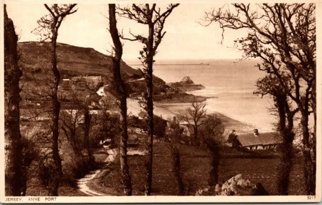 VINTAGE POSTCARD MID-DISTANCE VIEW ANNE PORT JERSEY CHANNEL ISLAND c. 1920