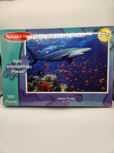 Melissa & Doug Shark Sea Ocean 100 Piece Fully Interlocking Jigsaw Puzzle Sealed