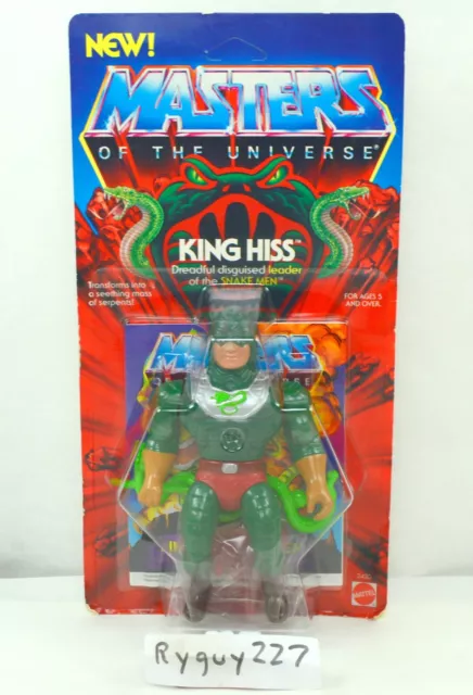 MOTU, King Hiss, Masters of the Universe, sin usar, con tarjeta, figura, He Man, sellado