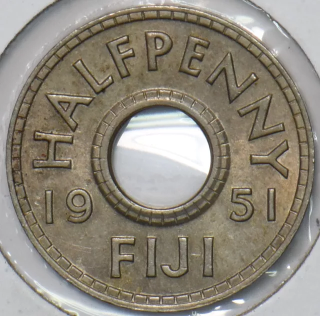 Fiji 1951 1/2 Penny 151567 combine shipping