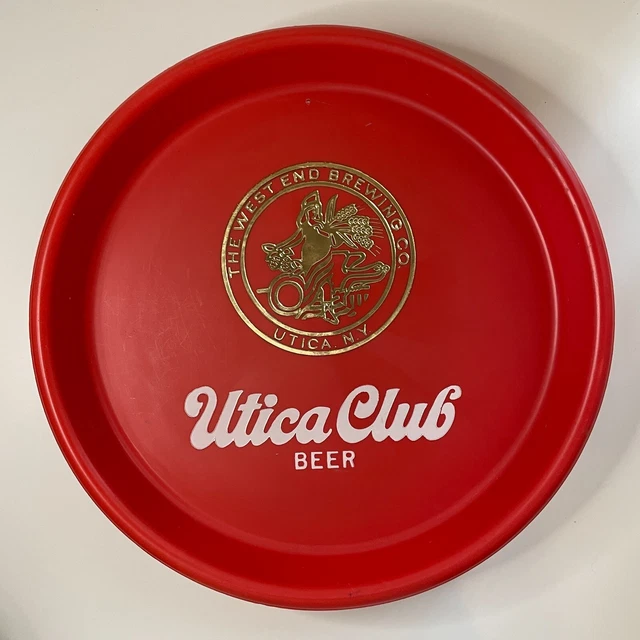 Vintage Utica Club Beer Tray West End Brewing Co. Red Gold White