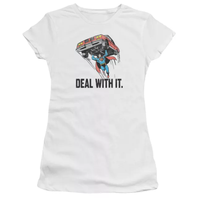 Superman "Deal With It" Women's Adult or Girl's Junior Babydoll Tee