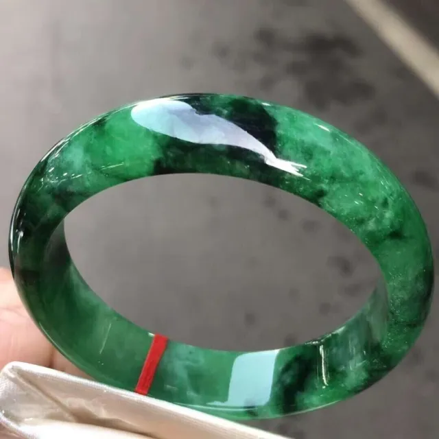 Certified Natural Grade AAA Ice Burmese Green Jade jadeite bracelet bangle 57MM