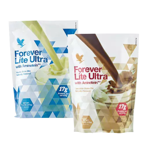 Forever enhance lite ultra protein shake  ~ chocolate / vanilla