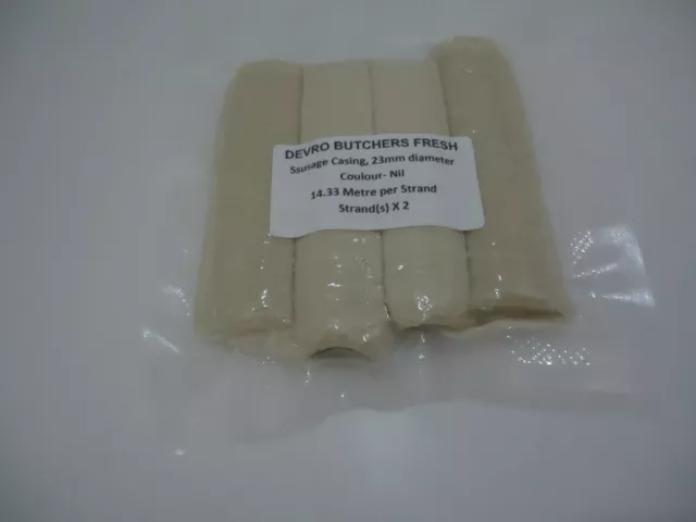 Sausage skin Casing Collagen (23mm) x 2 Strands Devro, vac sealed