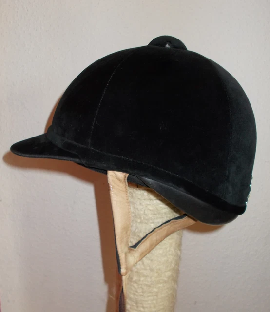 Reithelm Wellington Classic Charles Owen 59cm schwarz Samt für Dressur