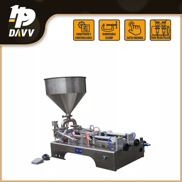 100/500/3000/5000ml Liquid/Paste Filling Machine Double Heads Filler Sauce/Cream