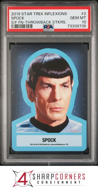 2019 Star Trek Inflexions Throwback Stickers #2 Spock Pop 1 Psa 10 N3639418-735
