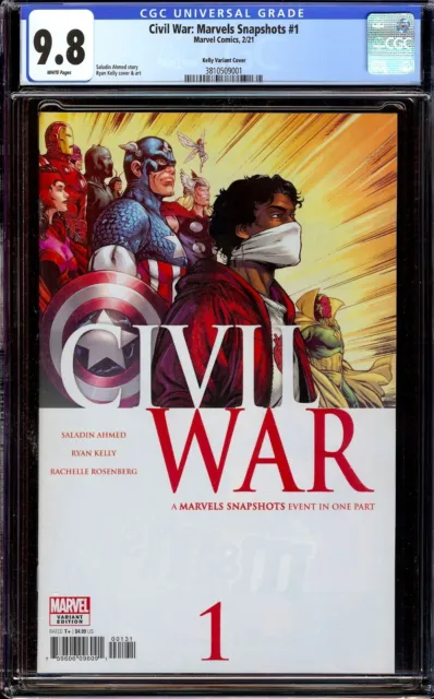 Civil War: Marvels Snapshots #1..CGC 9.8 NM/M..Kelly variant cover..First Helper
