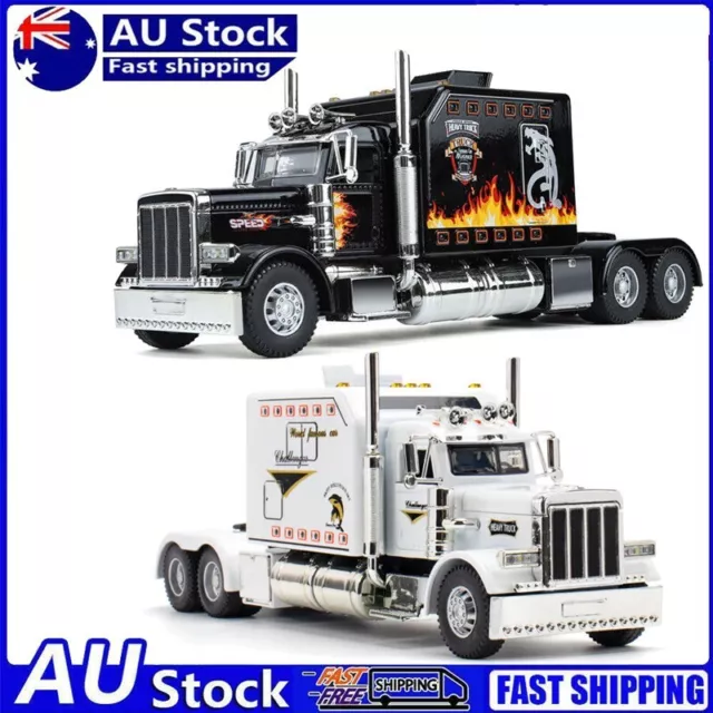 1:24 Peterbilt Heavy Truck 389 Diecast Model Toy Car Collectible Sound Light Toy