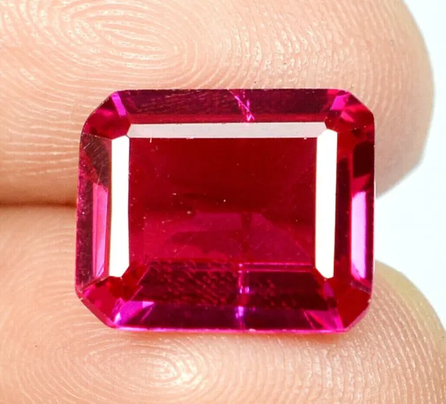 5.20Ct Natural Mogok's Blood Red Ruby Emerald Cut Certified Loose Gemstone U635
