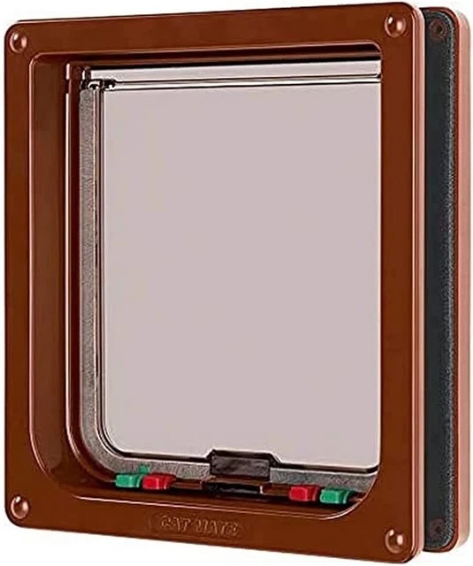 Puerta para gato grande de 4 vías para gatos grandes y perros pequeños con captura magnética y durab