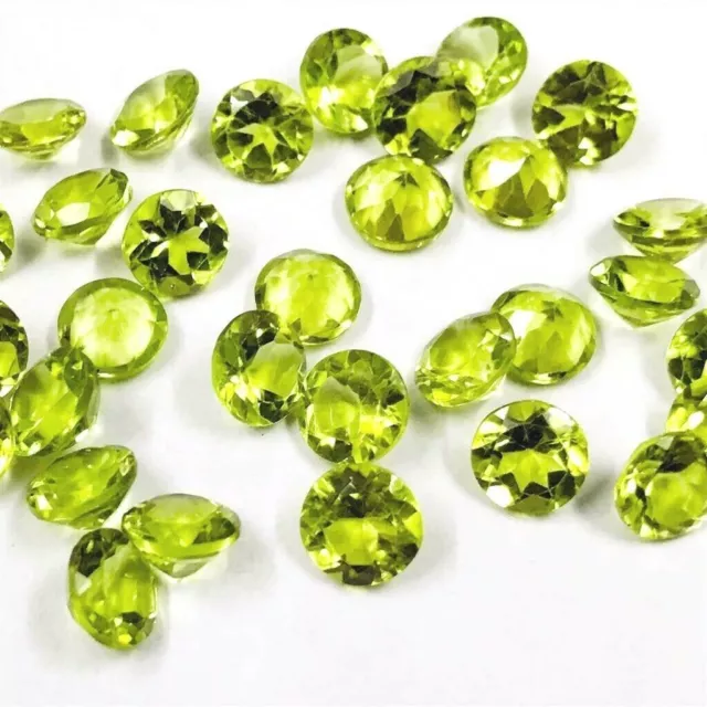 Wholesale Lot 5mm AAA Round Facet Cut Natural Peridot Loose Calibrated Gemstone 3