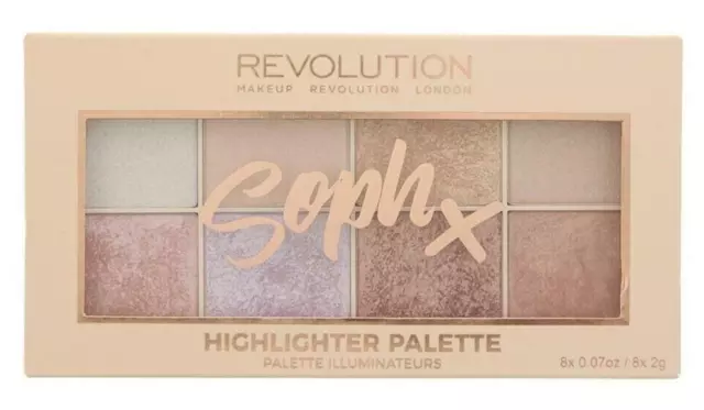 REVOLUTION Soph X Highlighter Palette x 8 Shades SEALED