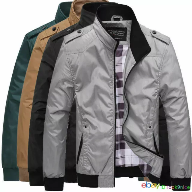 Men's Slim collar jackets fashion jacket Tops Casual coat outerwear XS-XL