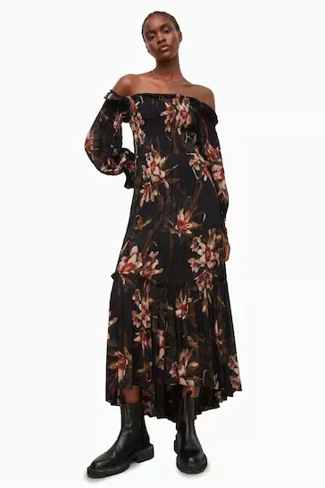 AllSaints Black Lillemor Kuroyuri Dress Size 8 **** V472