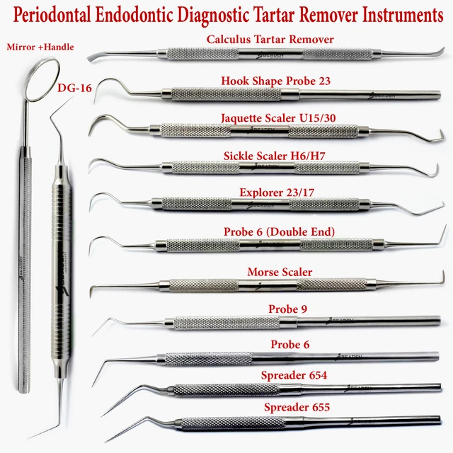 Dental Endodontic Sickle Scaler Tooth Cavity Plaque Tartar Remover Hygiene Tools