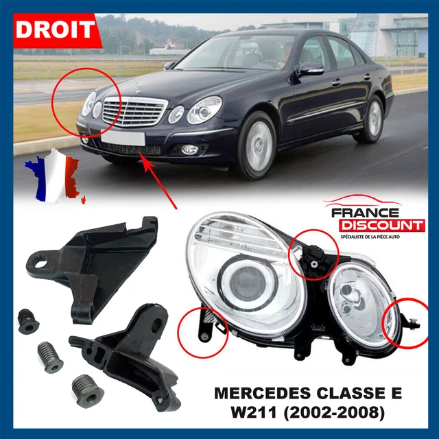 Kit Réparation Support Phare Avant BMW Série 5 E60 E61 - 4 Pièces (supports + Clips) - Neuf DriveXpert