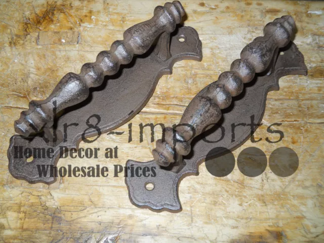 2 HUGE Cast Iron Antique Style FANCY Barn Handle, Gate Pull, Shed Door Handles 3