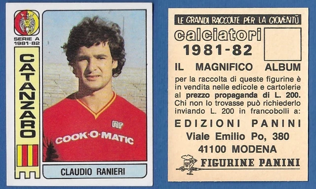 FIGURINA CALCIATORI PANINI 1981 82 Nuova New N 80 Ranieri Catanzaro FIGURINA CALCIATORI PANINI 1981 82 Nuova New N 80 Ranieri Catanzaro