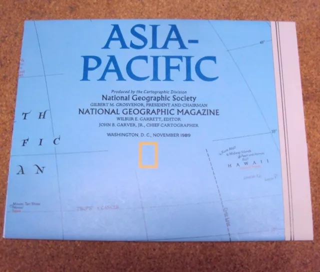 National Geographic Revista Noviembre 1989 Mapa Asia-Pacific Western Pacific Rim