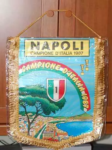 Gagliardetto Pennant commemorativo 1° scudetto Napoli Maradona era no maglia