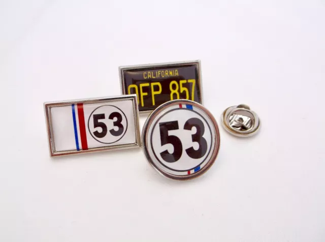 Herbie 53 Käfer VW Love Bug Nummernschild Anstecker Krawattennadel Geschenk