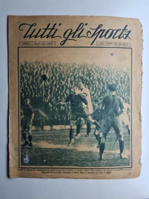 rivista TUTTI GLI SPORTS 1927 Numero 42 TORINO GENOA RUGBY HAWARD