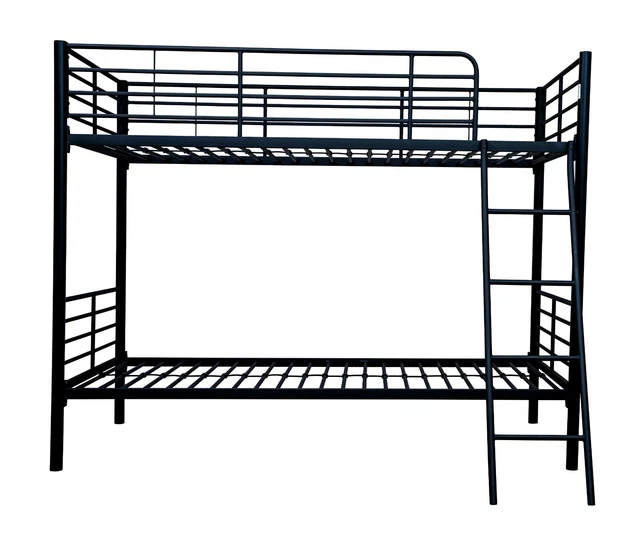 BYINONE METAL BUNK Bed Black for 90X190 CM Single Loft Bed Frame with