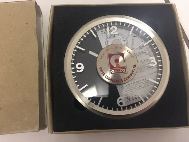 Qalco oil table clock (Qatar lubricants)