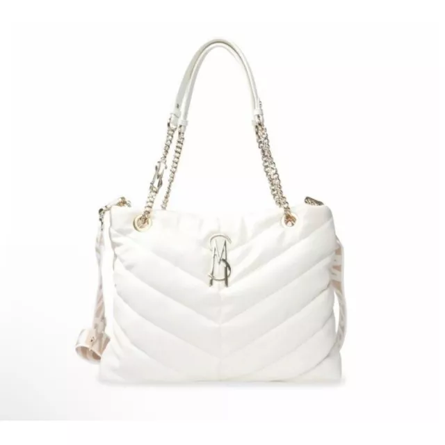 Steve Madden Bcameo Quilted Tote Bag Cream New with Defects 2