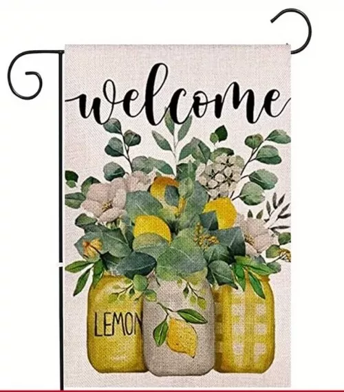 Lemon Welcome Garden Flag 12X18 Inch Double Sided Summer Floral Leaves Flags Yar