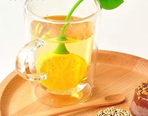 Infuseur Boule à Thé en Silicone Alimentaire forme de Citron pour Tasse Théière