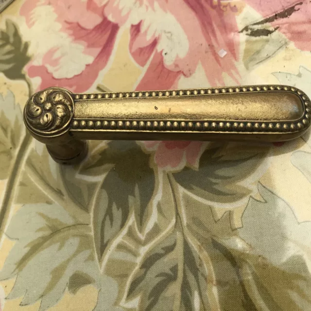Antique French Door Knob Brass Pull Rococo Victorian L B Paris Victorian