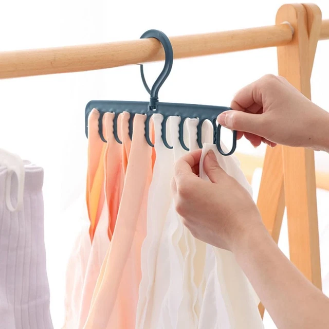 Space Saving Drying Rack Clothes Hanger Multi-port Support Socks Hooks