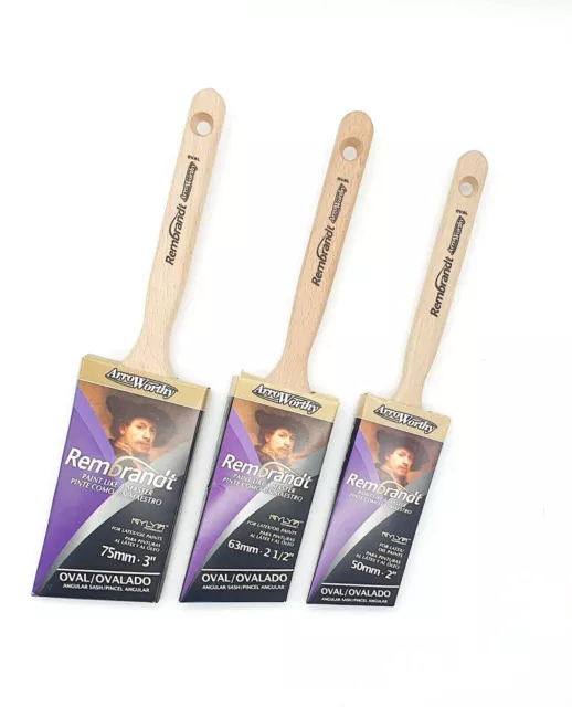 Arroworthy Rembrandt Synthetic Angled Paint Brushes - All Sizes - Semi Oval